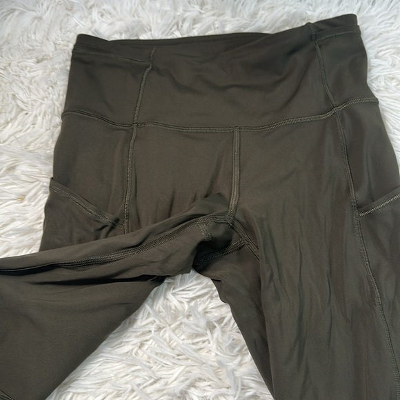 Lululemon Fast & Free Crop II *Nulux 19" Dark Olive - Picture 2 of 6